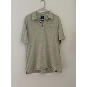 prAna Men’s Polo Size L light green Organic Cotton Short Sleeve Shirt outdoors